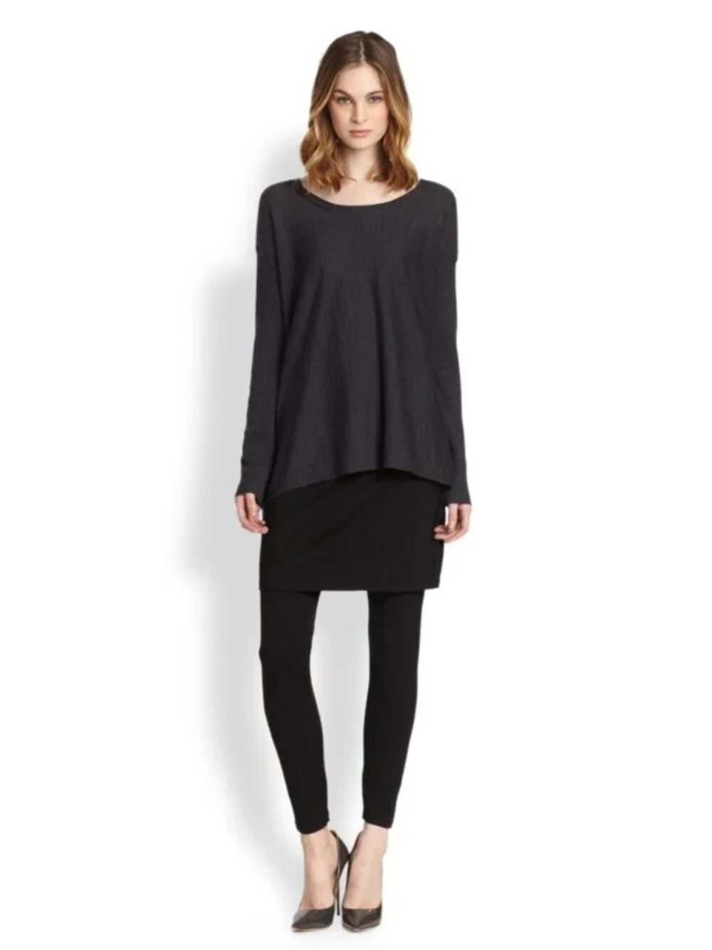 Eileen Fisher Jersey Skirted Leggings in Black - M